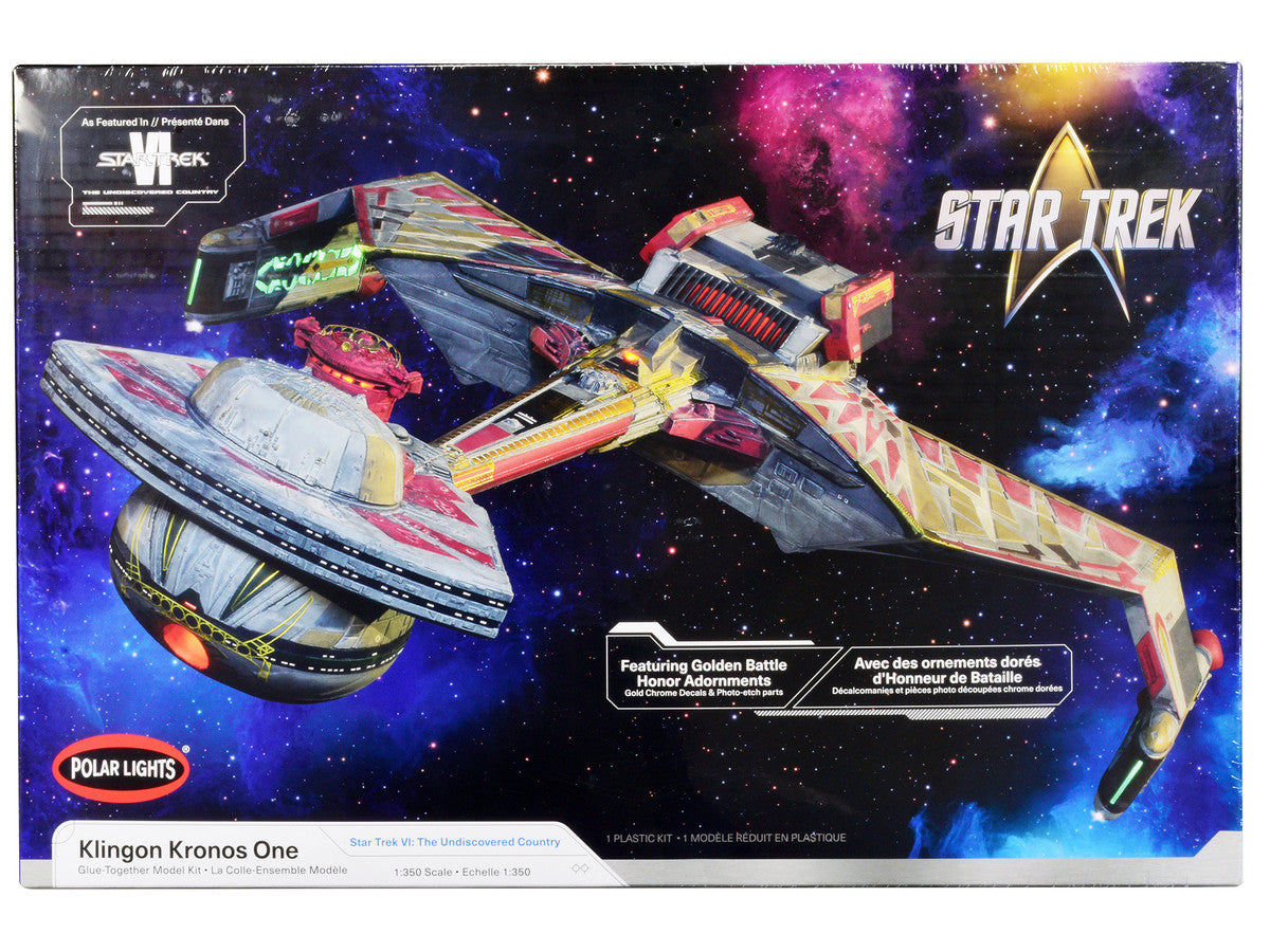 Skill 2 Model Kit Klingon Kronos One Spaceship "Star Trek VI: The Undiscovered Country" (1991) Movie 1/350 Scale Model by Polar Lights-0
