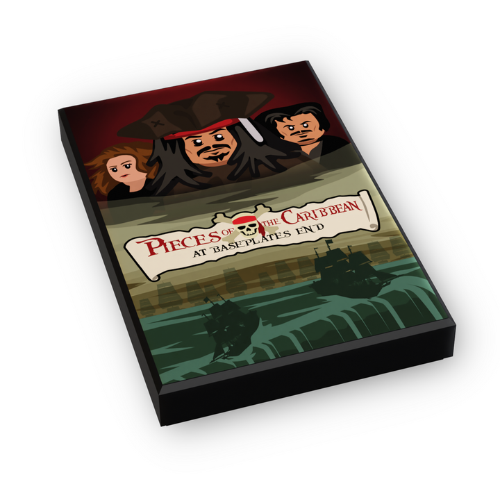 Pieces of the Caribbean: At Baseplates End Movie Cover (2x3 Tile) made using LEGO part