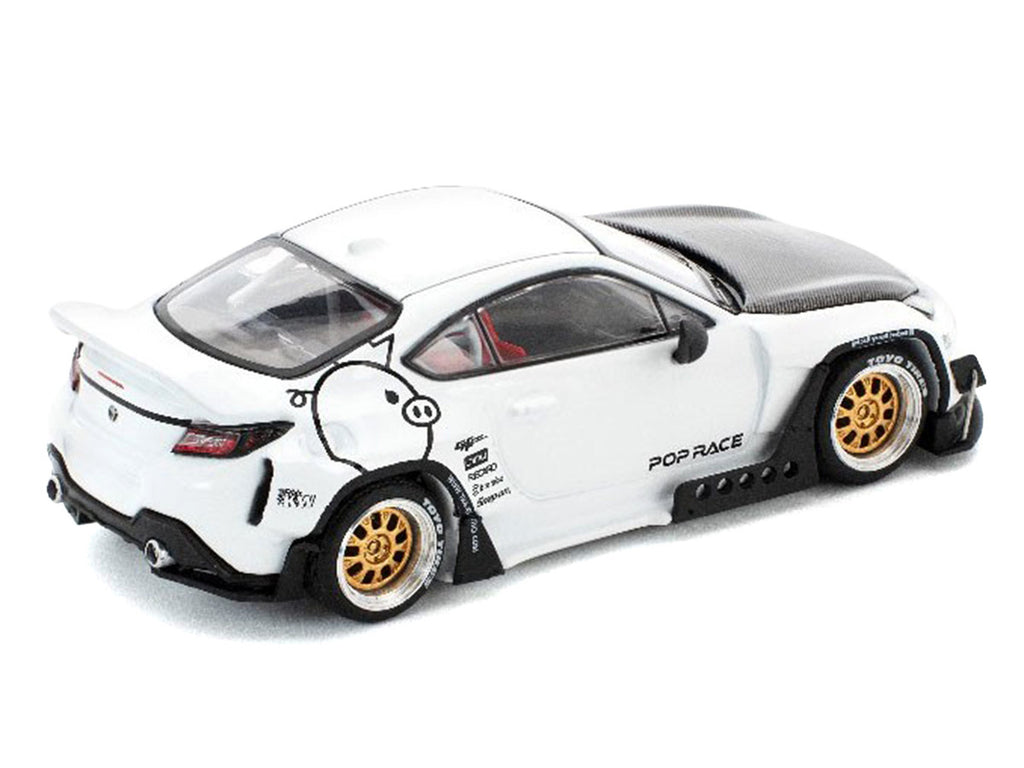 Toyota Pandem GR86 White with Carbon Hood 