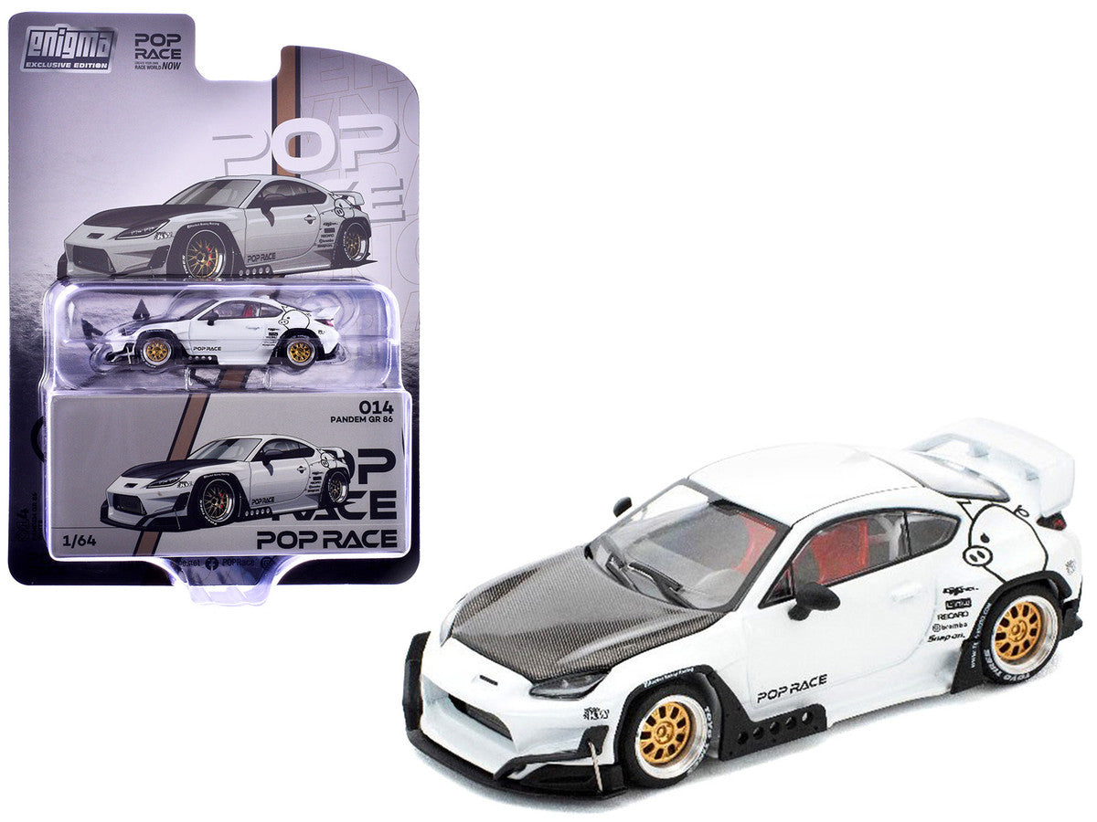 Toyota Pandem GR86 White with Carbon Hood 
