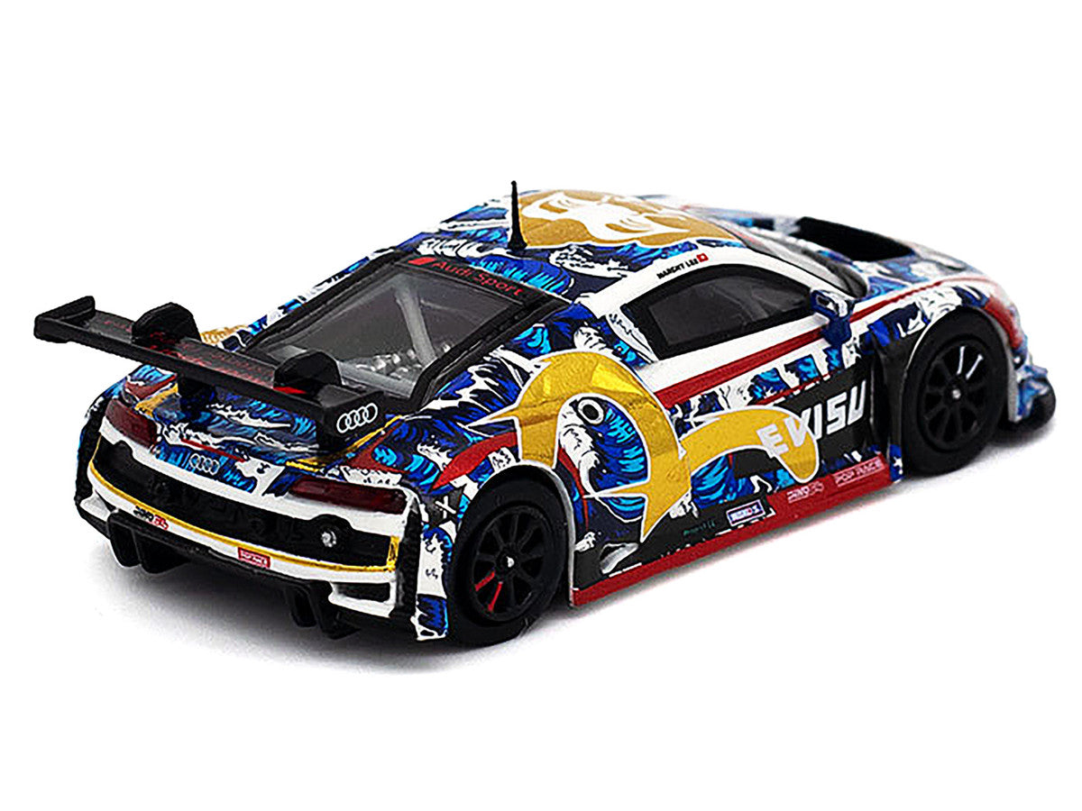 Audi R8 LMS "Evisu Racing X Works" White with Graphics 1/64 Diecast Model Car by Pop Race-1