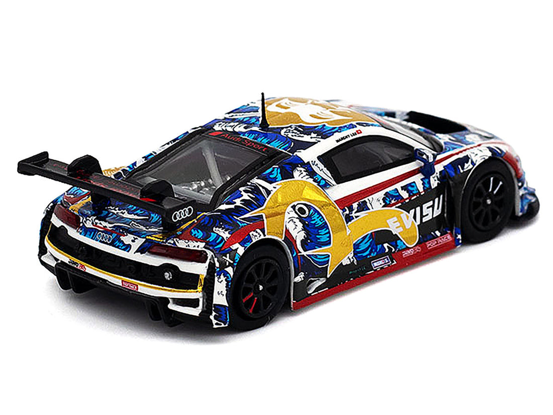 Audi R8 LMS "Evisu Racing X Works" White with Graphics 1/64 Diecast Model Car by Pop Race-1