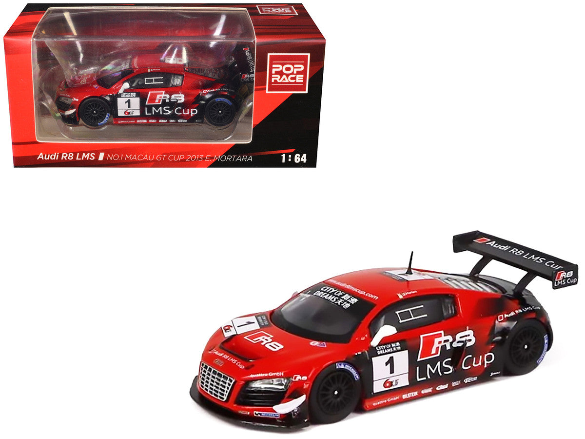 Audi R8 LMS #1 Edoardo Mortara Winner "Macau GT Cup" (2013) 1/64 Diecast Model Car by Pop Race-4