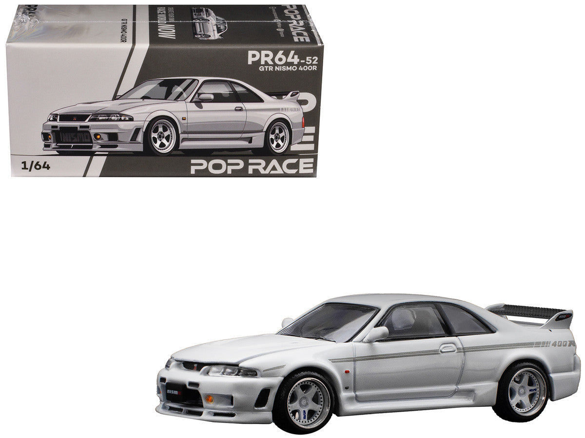 GTR Nismo 400R RHD (Right Hand Drive) White 1/64 Diecast Model Car by Pop Race-4