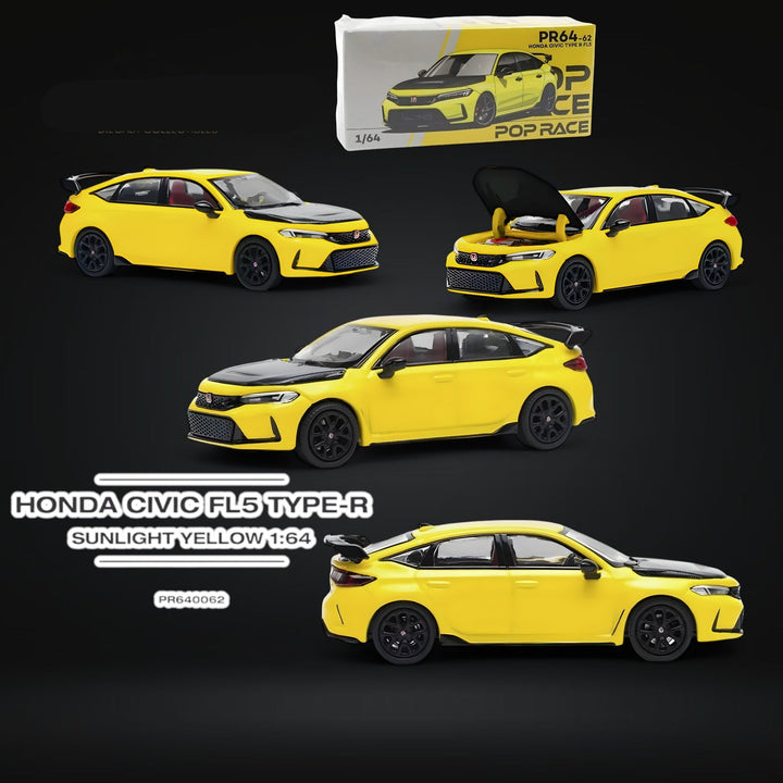 Honda Civic FL5 Type R Sunlight Yellow 1:64 by Pop Race