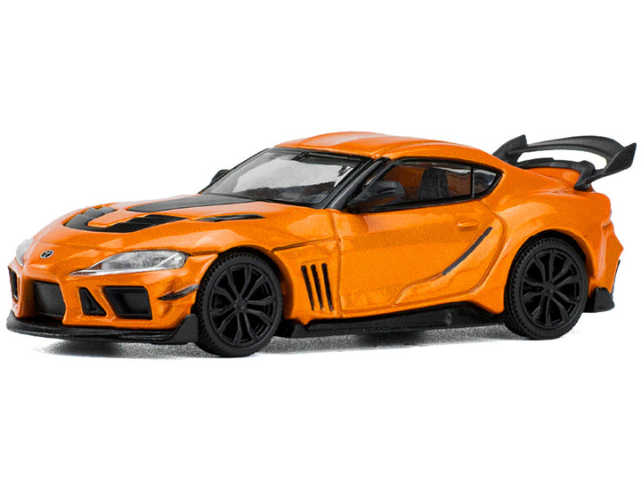 Toyota Supra "DarwinPro 66G WBK" Orange Metallic 1/64 Diecast Model Car by Pop Race-1