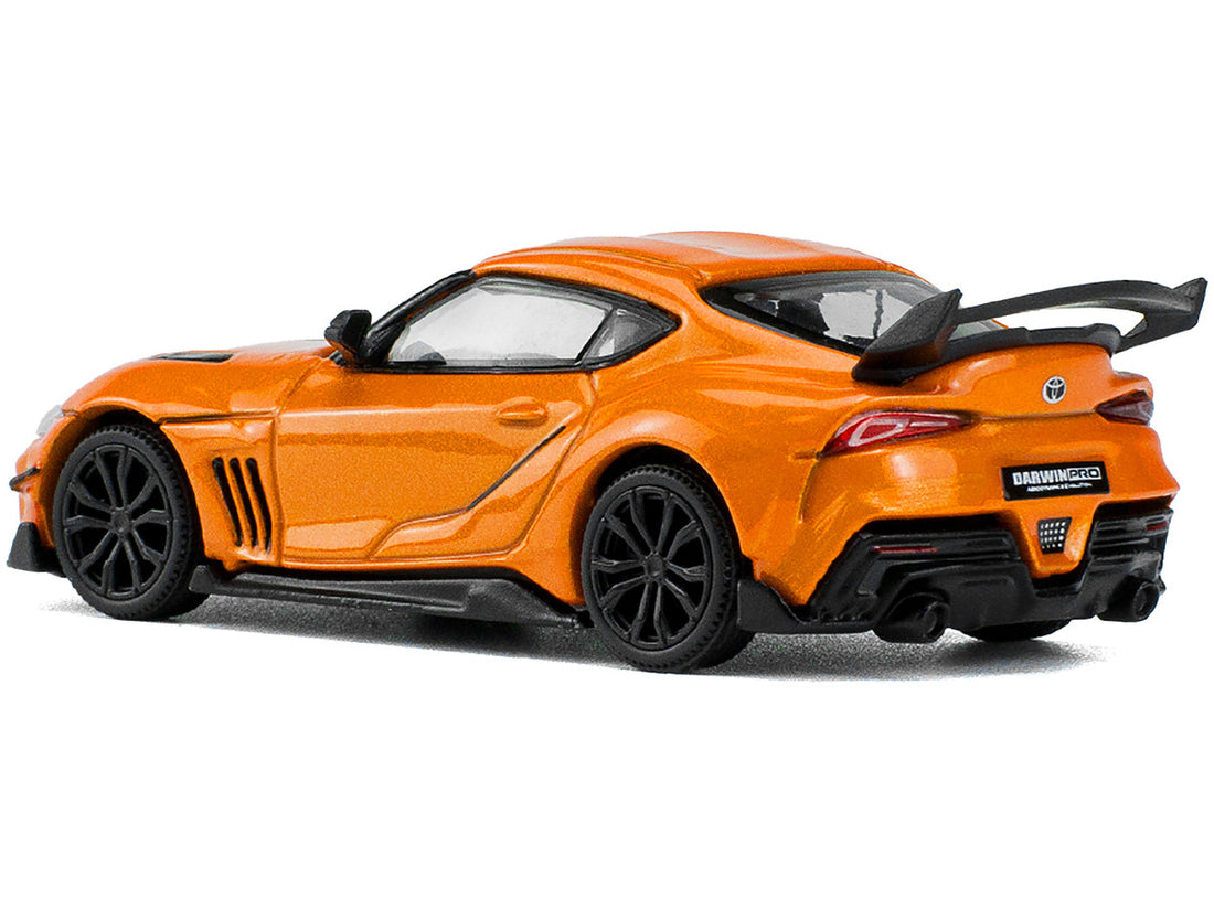 Toyota Supra "DarwinPro 66G WBK" Orange Metallic 1/64 Diecast Model Car by Pop Race-2