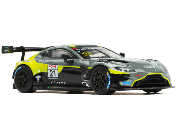 Aston Martin GT3 #21 Green Metallic "N24 2024" 1/64 Diecast Model Car by Pop Race-1
