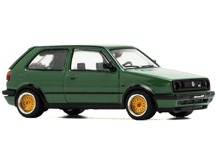Volkswagen Golf GTI MK2 Green 1/64 Diecast Model Car by Pop Race-1
