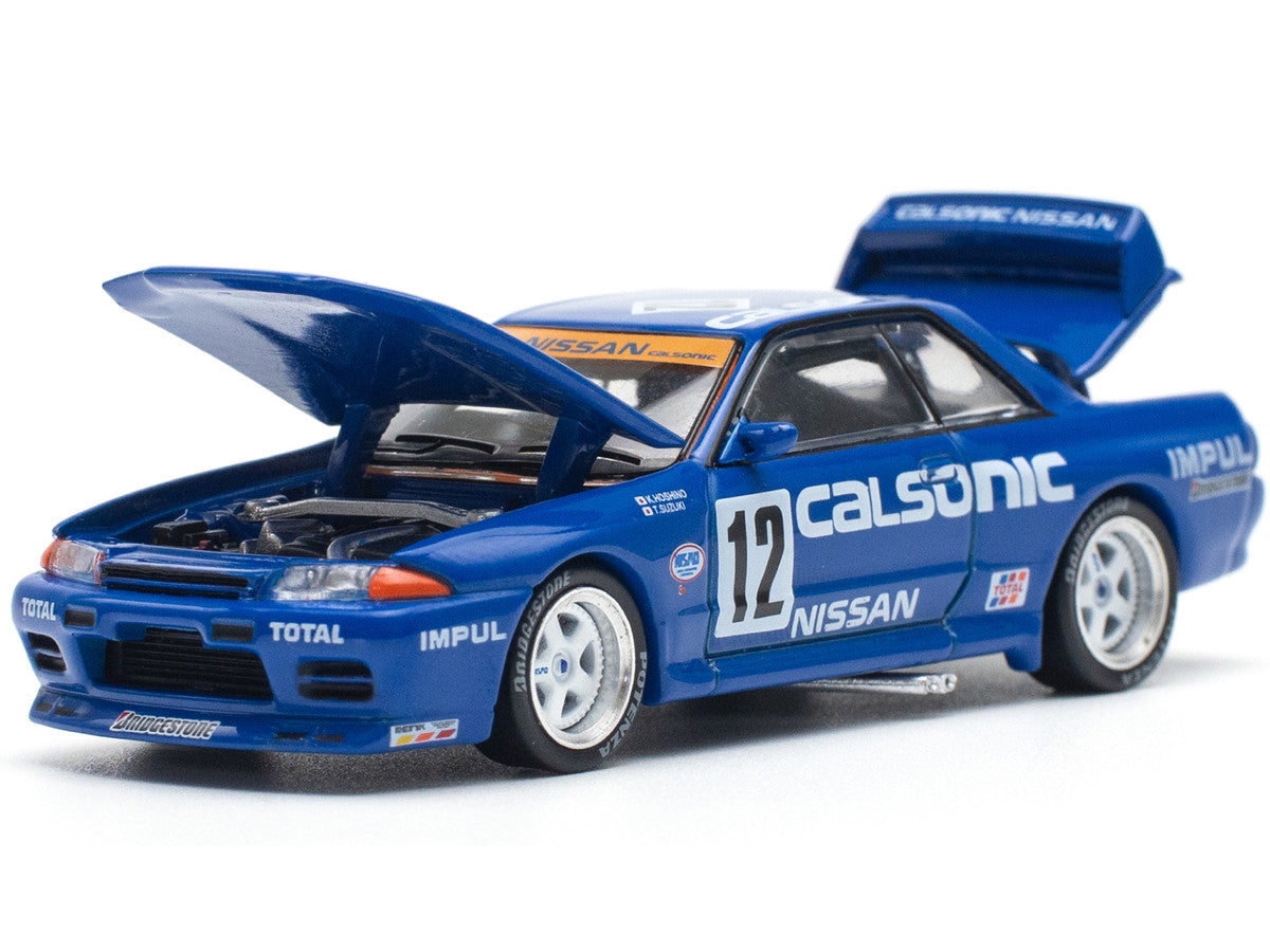 GTR R32 RHD (Right Hand Drive) #12 Kazuyoshi Hoshino - Toshio Suzuki "Calsonic" Winner "Japanese Touring Car Championship" (1990) 1/64 Diecast Model Car by Pop Race-1