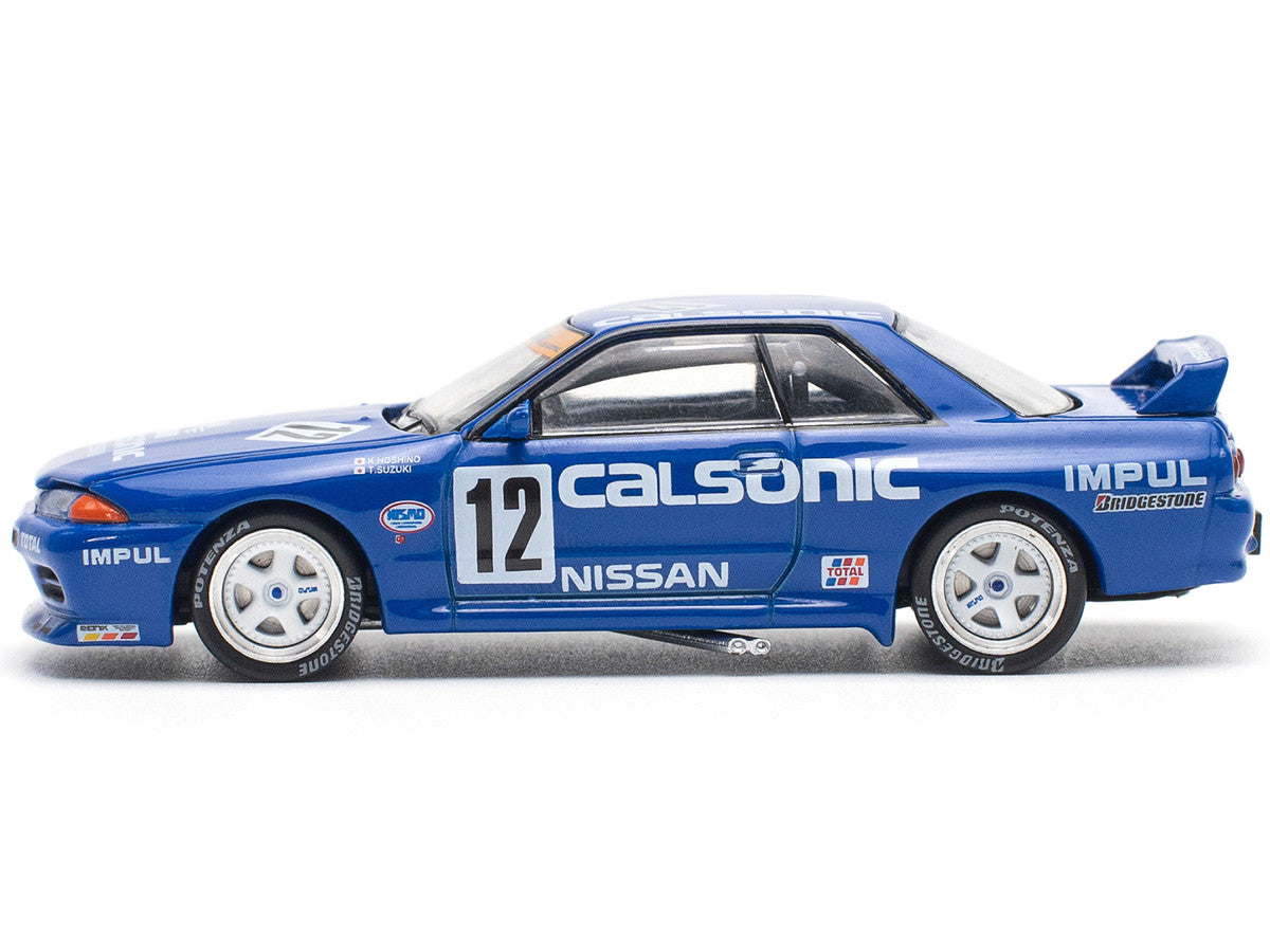 Nissan GTR R32 RHD (Right Hand Drive) #12 Kazuyoshi Hoshino - Toshio Suzuki "Calsonic" Winner "Japanese Touring Car Championship" (1990) 1/64 Diecast Model Car by Pop Race-0