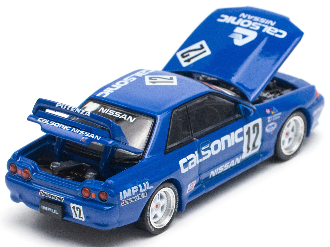 GTR R32 RHD (Right Hand Drive) #12 Kazuyoshi Hoshino - Toshio Suzuki "Calsonic" Winner "Japanese Touring Car Championship" (1990) 1/64 Diecast Model Car by Pop Race-2