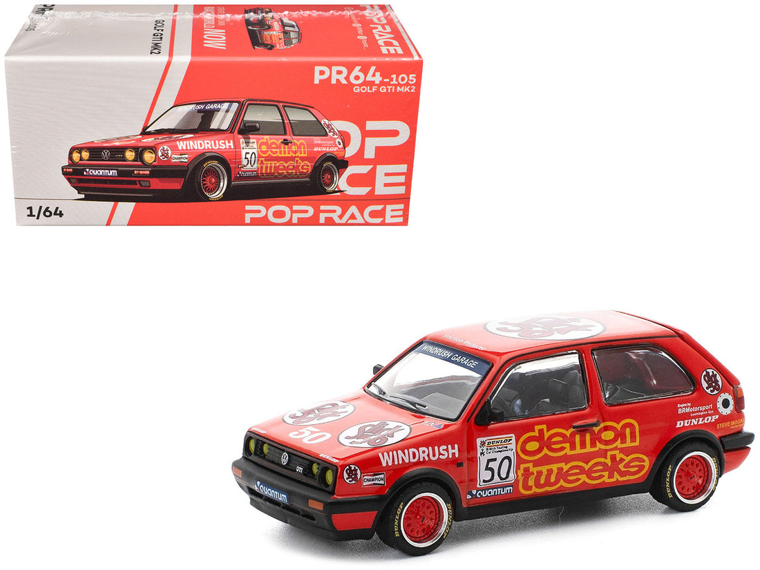 Volkswagen Golf GTI MK2 #50 Demon Tweeks "British Touring Car Championship" (1988) 1/64 Diecast Model Car by Pop Race-3