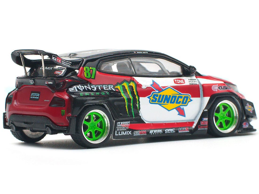 Toyota Pandem GR Yaris RHD (Right Hand Drive) #87 "Daigo Saito" Black with Graphics 1/64 Diecast Model Car by Pop Race-1