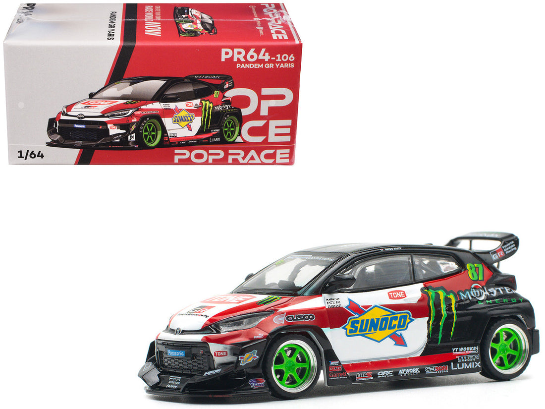 Toyota Pandem GR Yaris RHD (Right Hand Drive) #87 "Daigo Saito" Black with Graphics 1/64 Diecast Model Car by Pop Race-3