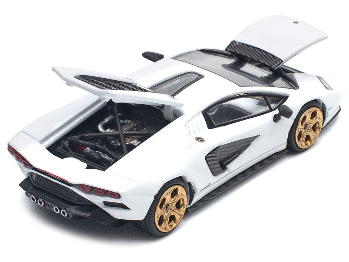 Lamborghini Countach LPI 800-4 White with Carbon Accents 1/64 Diecast Model Car by Pop Race-2