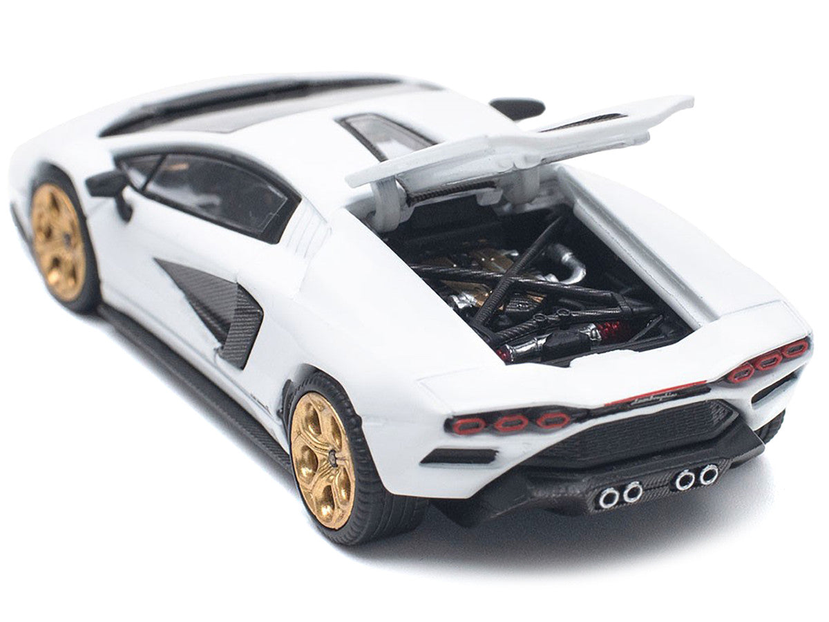 Lamborghini Countach LPI 800-4 White with Carbon Accents 1/64 Diecast Model Car by Pop Race-3