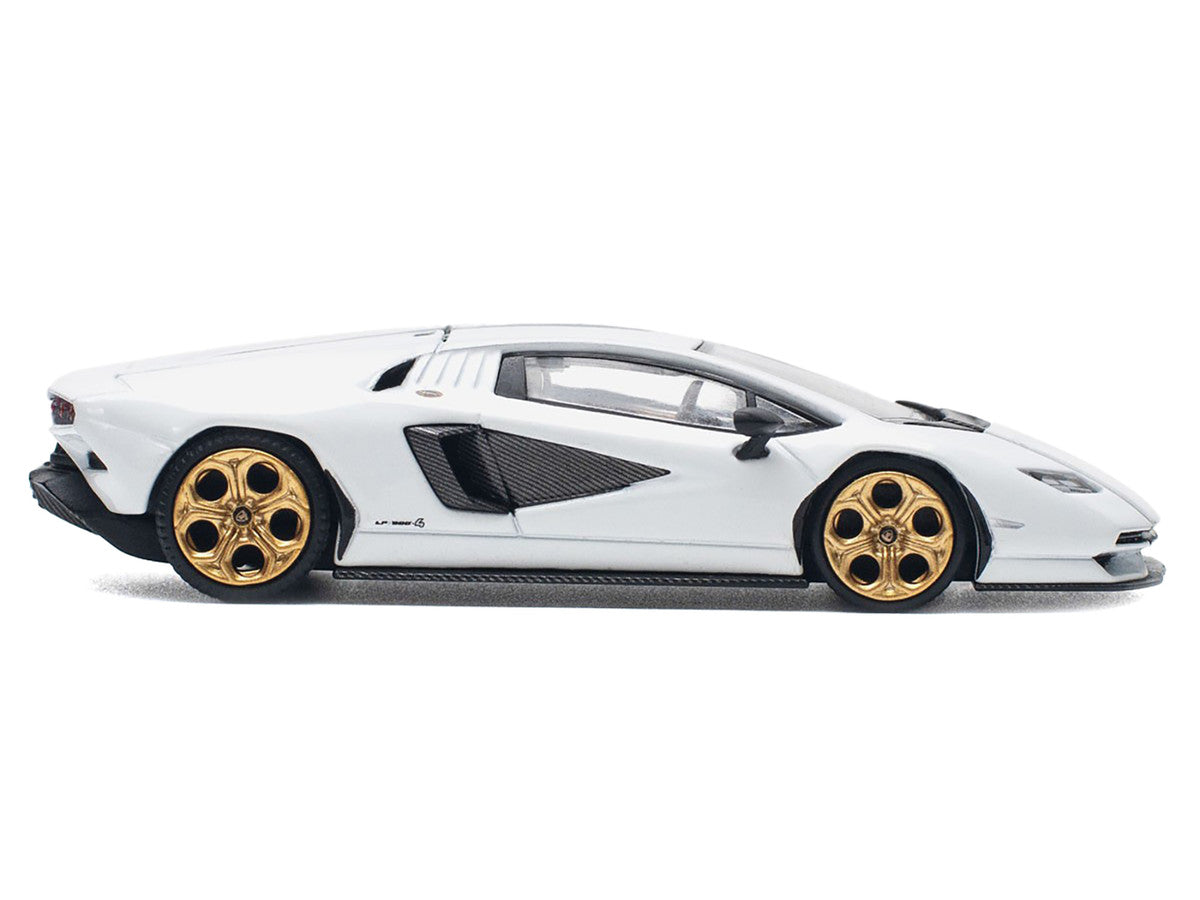Lamborghini Countach LPI 800-4 White with Carbon Accents 1/64 Diecast Model Car by Pop Race-0