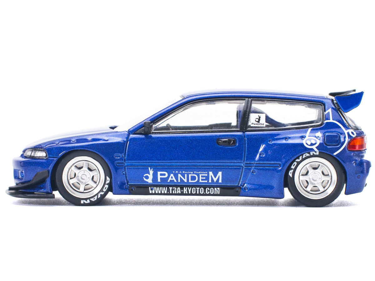 Pandem Civic EG6 RHD (Right Hand Drive) Blue Metallic 1/64 Diecast Model Car by Pop Race-0