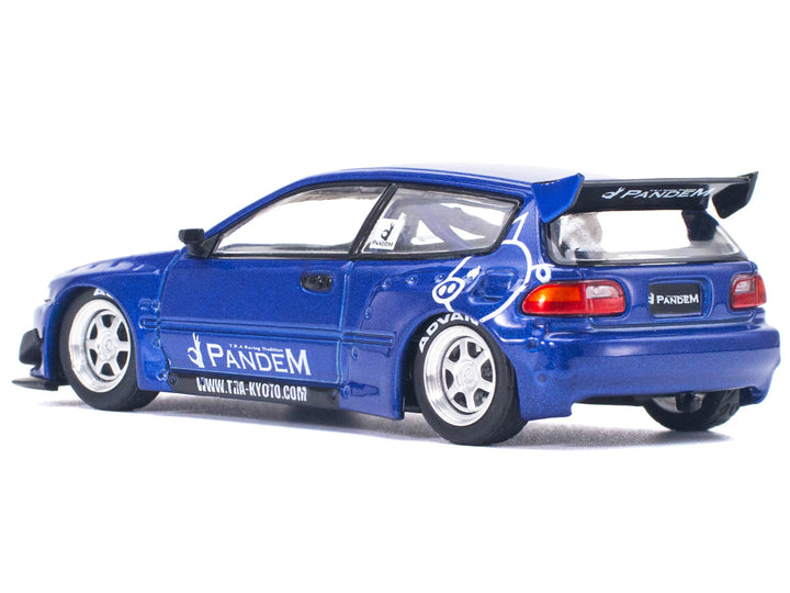 Pandem Civic EG6 RHD (Right Hand Drive) Blue Metallic 1/64 Diecast Model Car by Pop Race-1