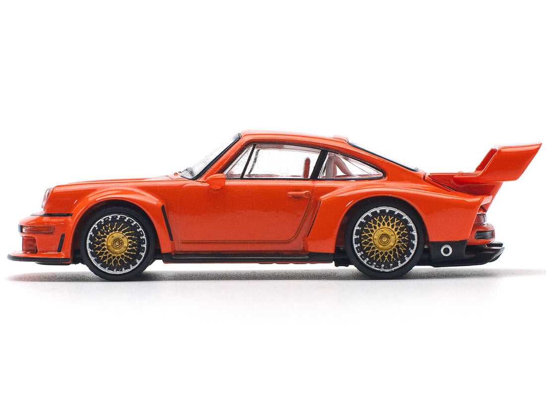 Singer DLS Turbo Study Orange Metallic 1/64 Diecast Model Car by Pop Race-1