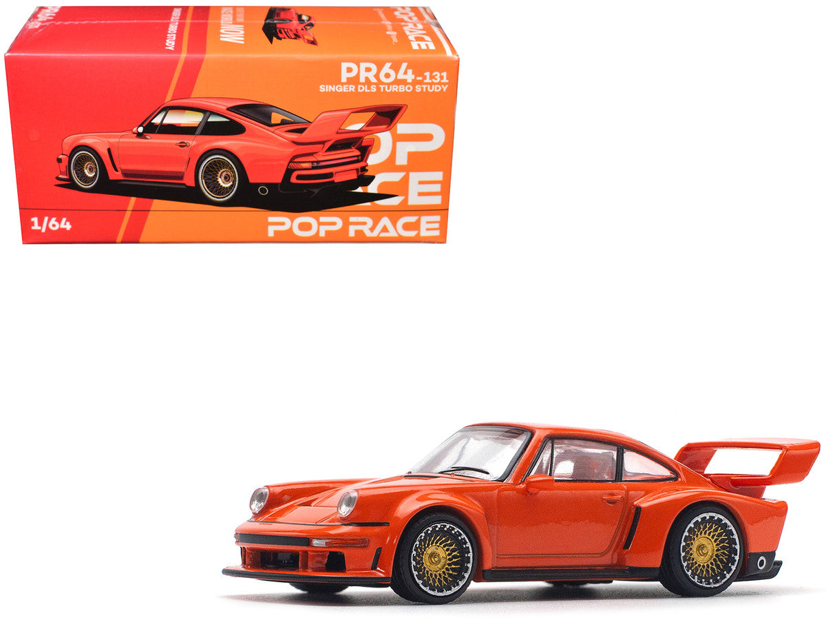 Singer DLS Turbo Study Orange Metallic 1/64 Diecast Model Car by Pop Race-3