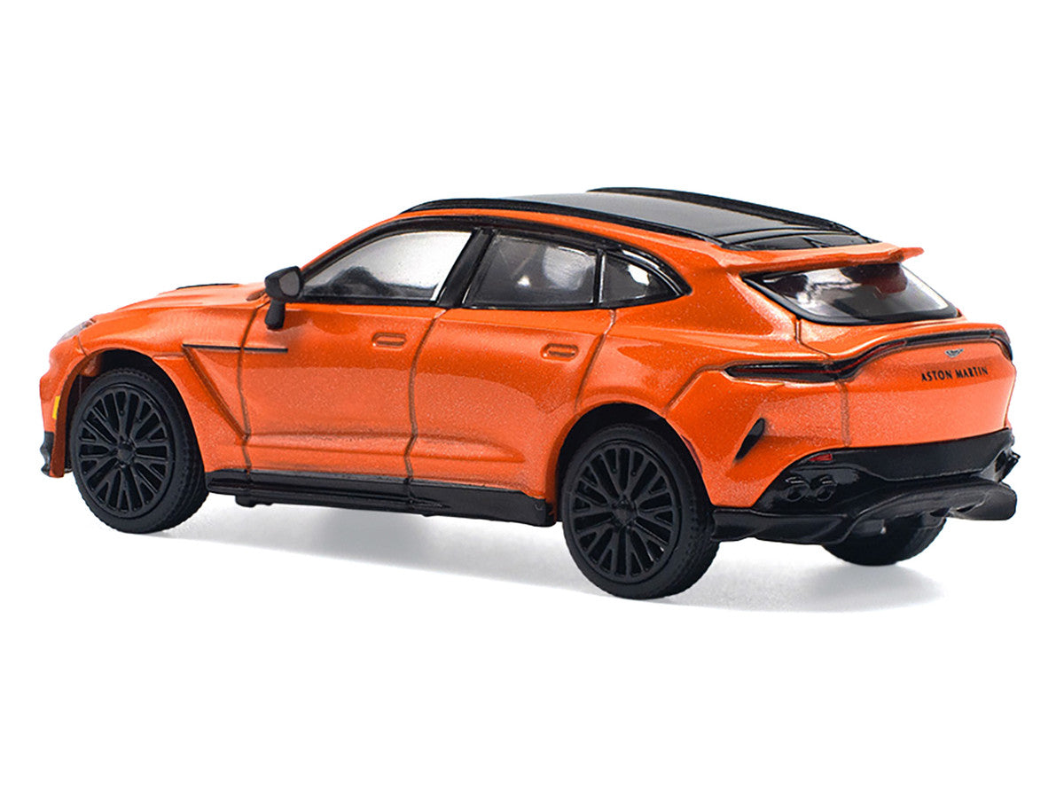 Aston Martin DBX 707 Cosmos Orange Metallic with Black Top 1/64 Diecast Model Car by Pop Race-0