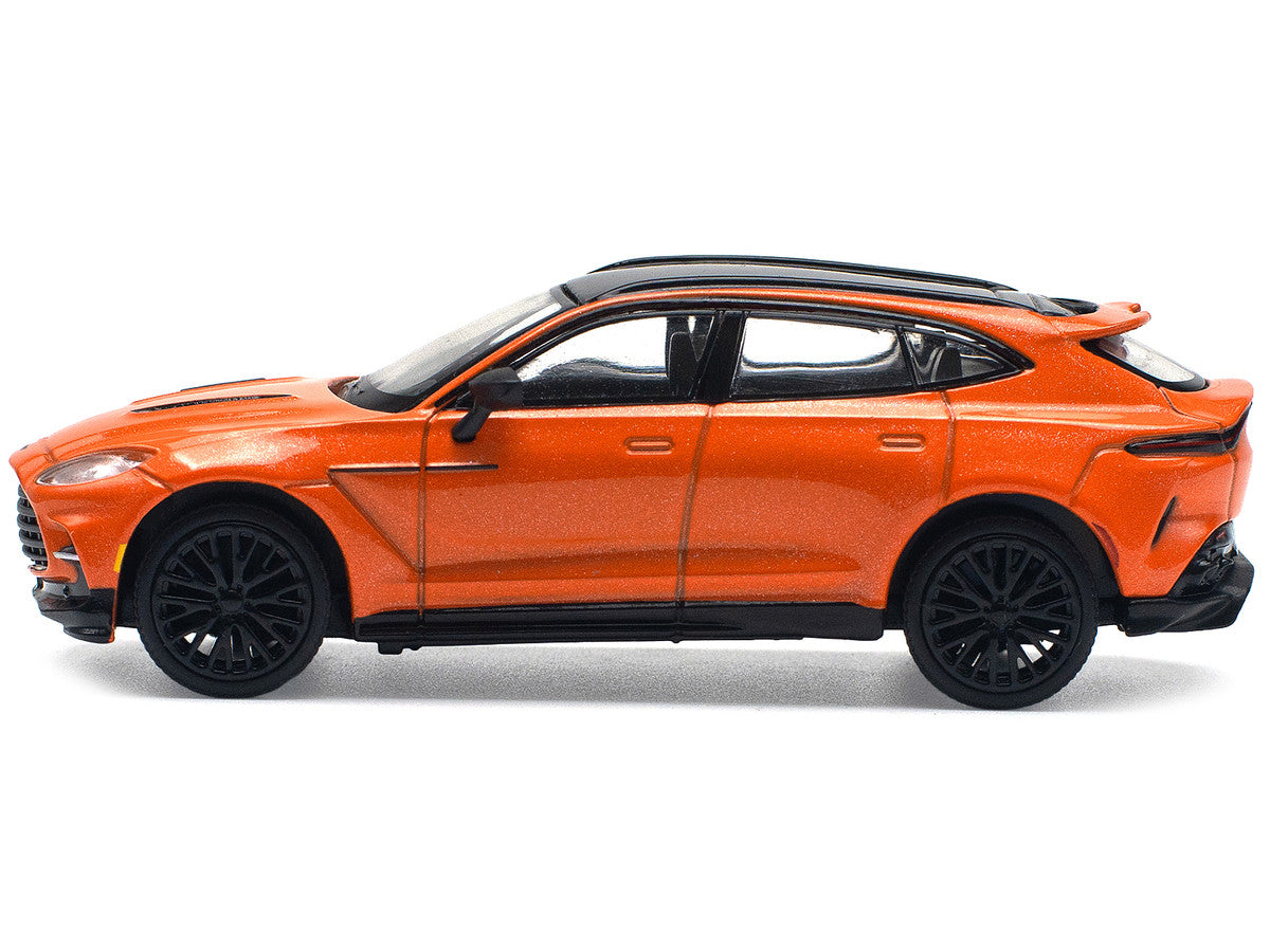 Aston Martin DBX 707 Cosmos Orange Metallic with Black Top 1/64 Diecast Model Car by Pop Race-1