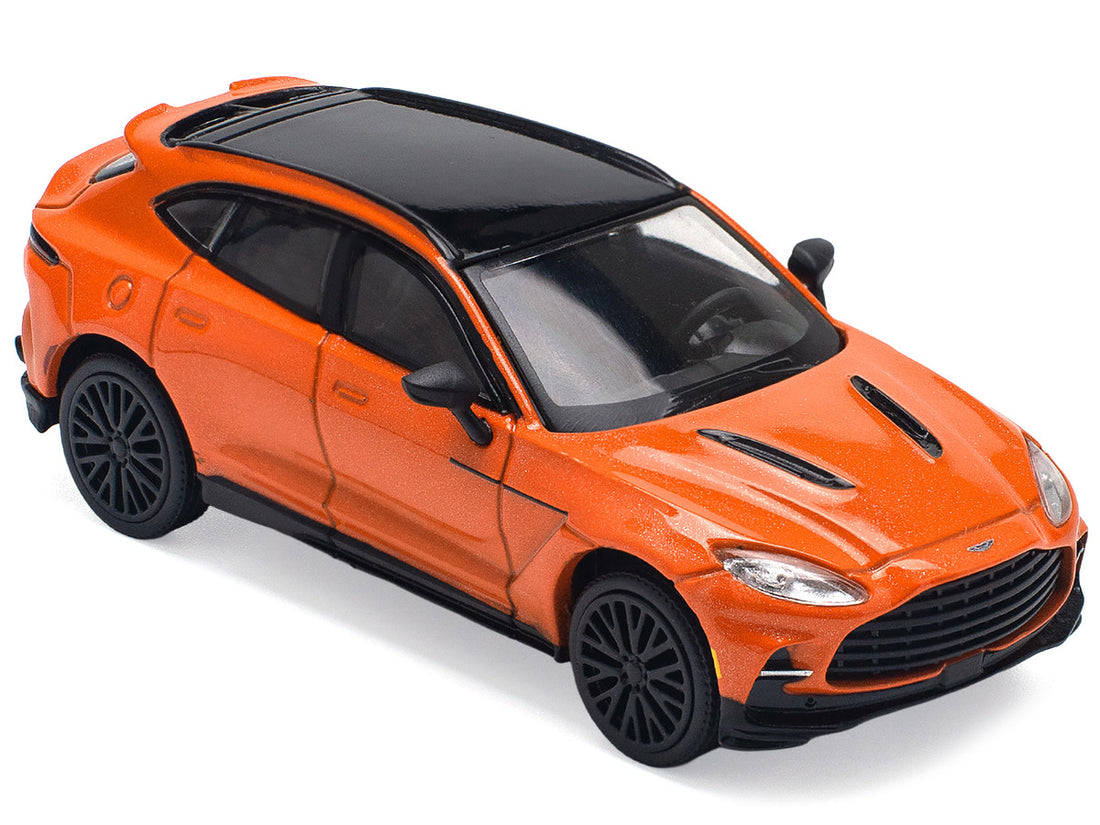 Aston Martin DBX 707 Cosmos Orange Metallic with Black Top 1/64 Diecast Model Car by Pop Race-2