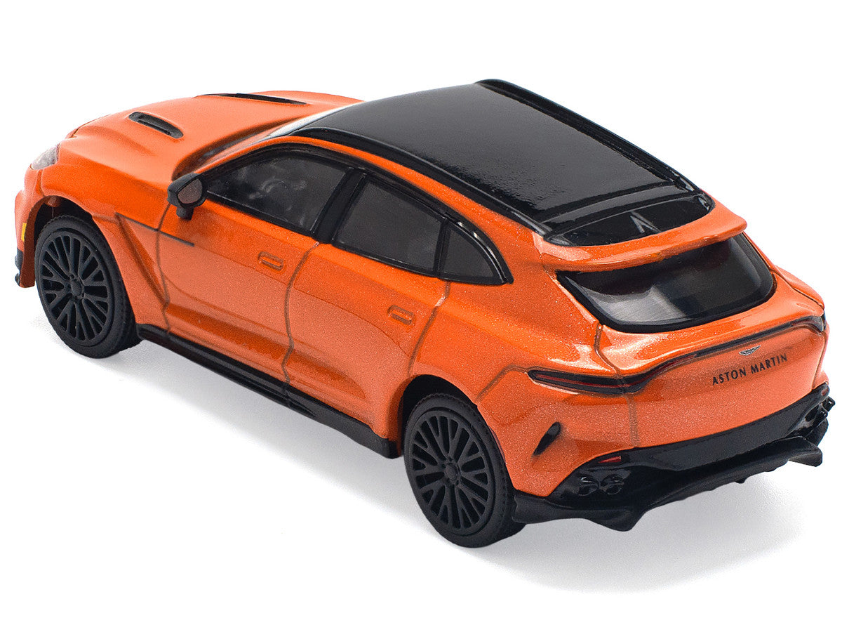 Aston Martin DBX 707 Cosmos Orange Metallic with Black Top 1/64 Diecast Model Car by Pop Race-3