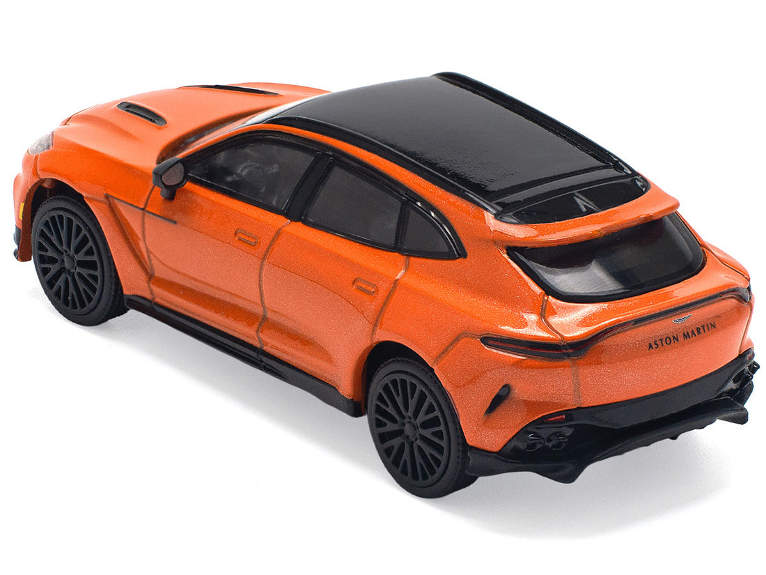Aston Martin DBX 707 Cosmos Orange Metallic with Black Top 1/64 Diecast Model Car by Pop Race-3