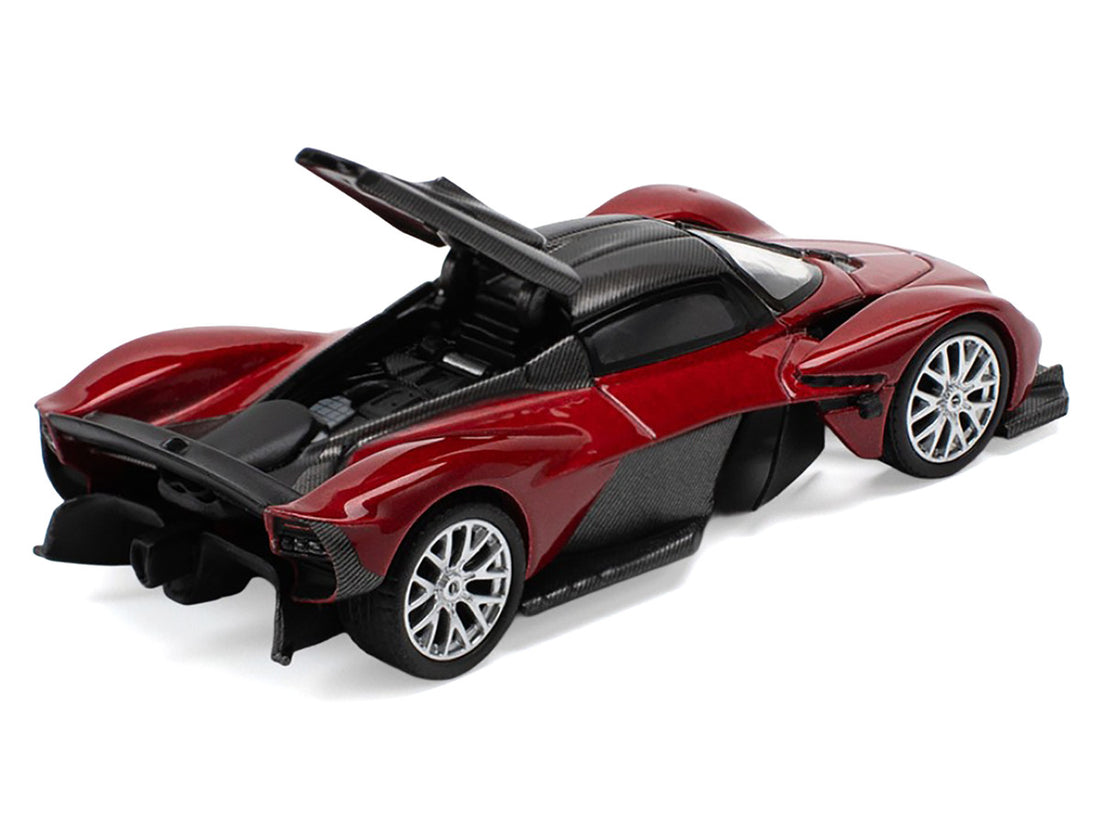 Aston Martin Valkyrie Supernova Red Metallic with Carbon Top 1/64 Diecast Model Car by Pop Race-1