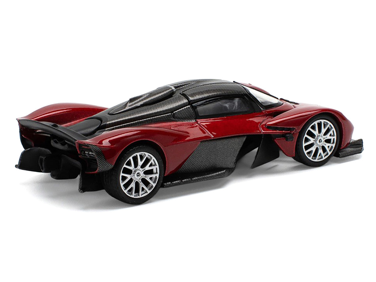 Aston Martin Valkyrie Supernova Red Metallic with Carbon Top 1/64 Diecast Model Car by Pop Race-0