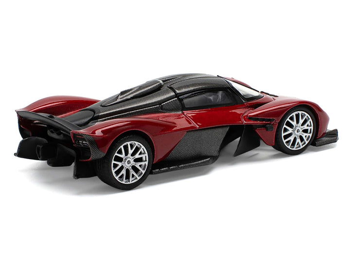 Aston Martin Valkyrie Supernova Red Metallic with Carbon Top 1/64 Diecast Model Car by Pop Race-0