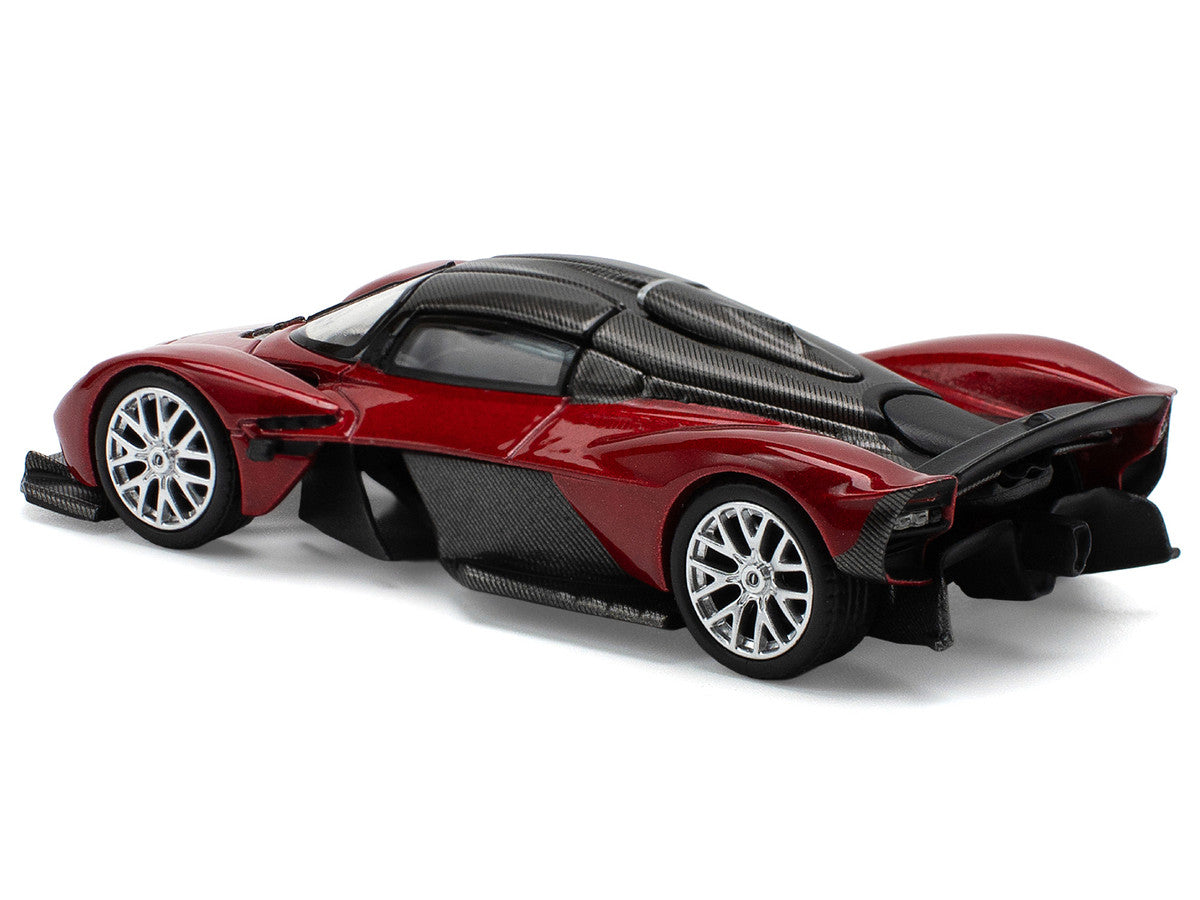Aston Martin Valkyrie Supernova Red Metallic with Carbon Top 1/64 Diecast Model Car by Pop Race-3