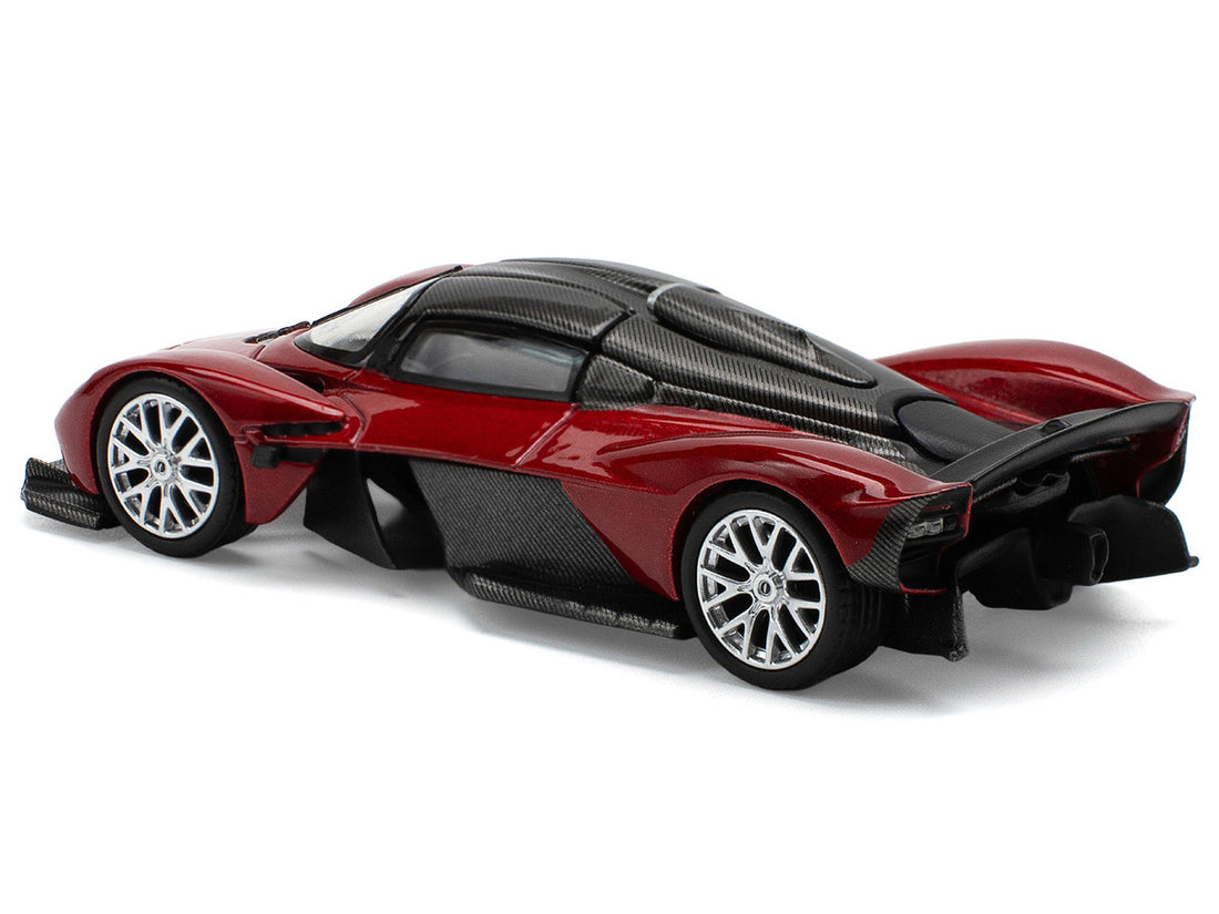 Aston Martin Valkyrie Supernova Red Metallic with Carbon Top 1/64 Diecast Model Car by Pop Race-3