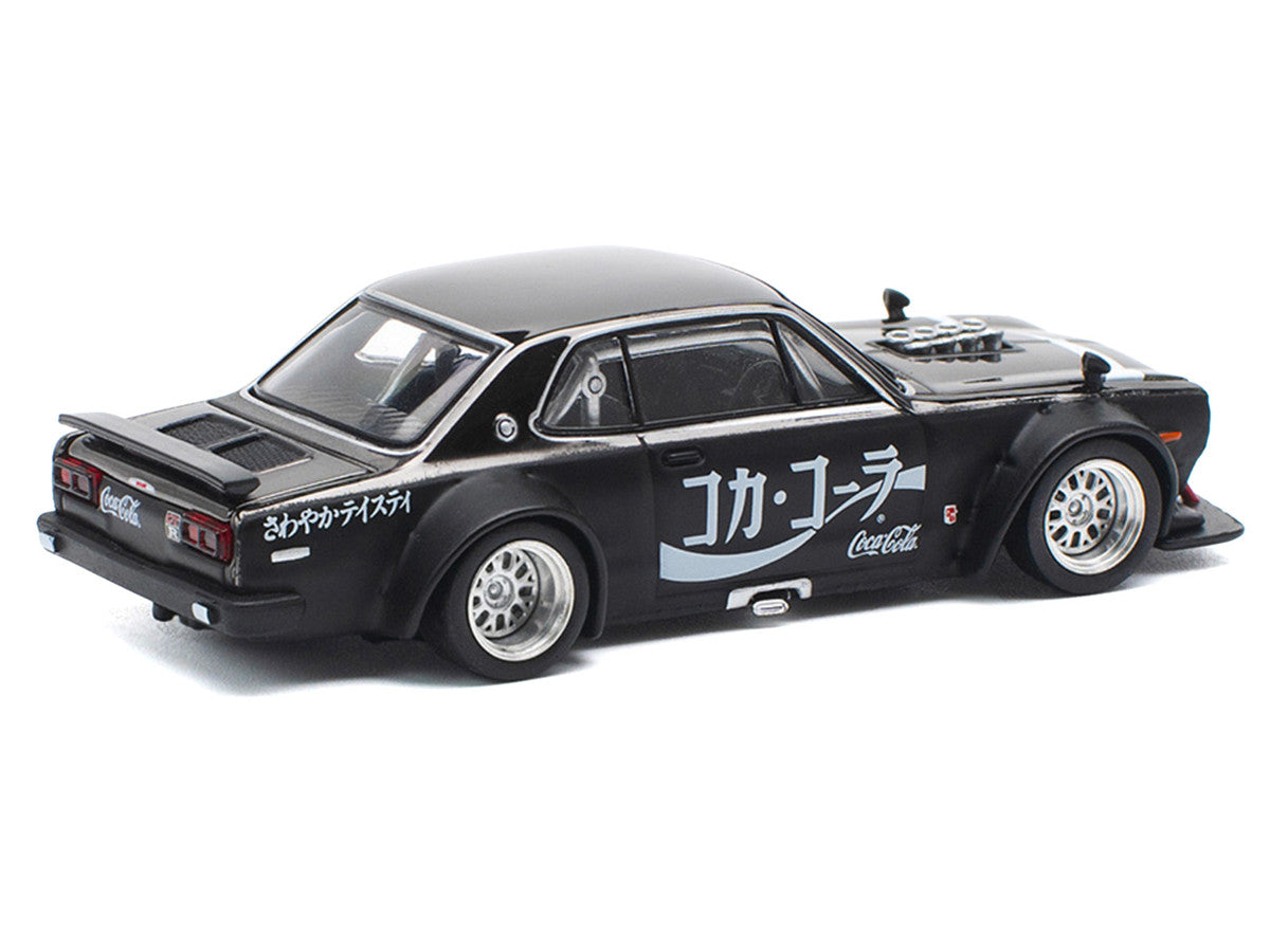 Nissan Skyline GT-R V8 Drift "Hakosuka" RHD (Right Hand Drive) "Coca-Cola" Black 1/64 Diecast Model Car by Pop Race