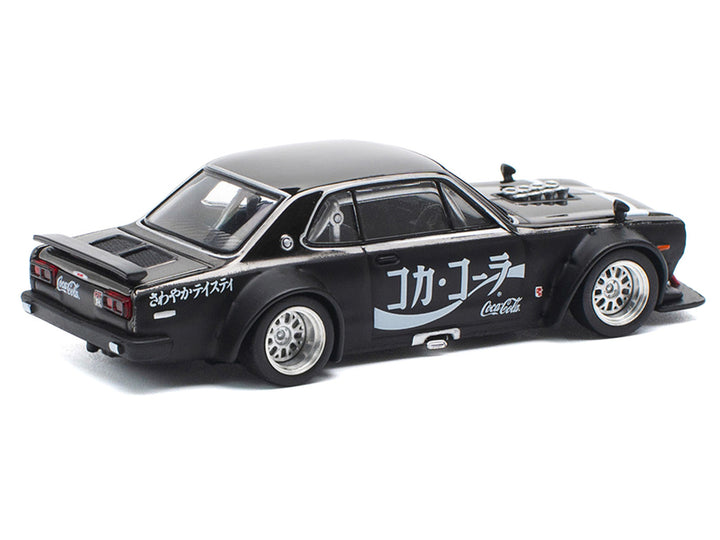 Nissan Skyline GT-R V8 Drift "Hakosuka" RHD (Right Hand Drive) "Coca-Cola" Black 1/64 Diecast Model Car by Pop Race