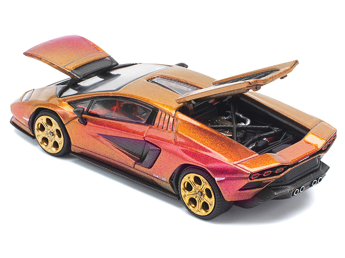 Lamborghini Countach LPI 800-4 Blu Hal Metallic 1/64 Diecast Model Car by Pop Race 3
