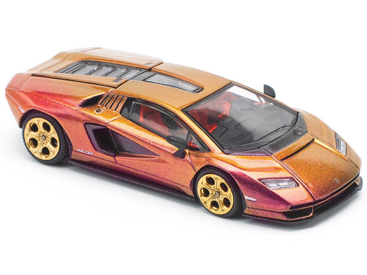 Lamborghini Countach LPI 800-4 Blu Hal Metallic 1/64 Diecast Model Car by Pop Race 2