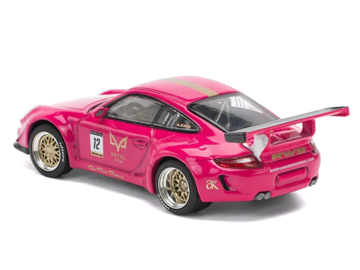 RWB 997 #12 "Hotel Ava" Pink Metallic 1/64 Diecast Model Car by Pop Race 2