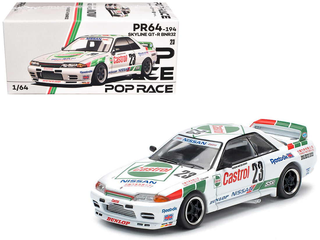Nissan Skyline GT-R (BNR32) RHD (Right Hand Drive) #23 Winner "Macau Guia Race" (1990) 1/64 Diecast Model Car by Pop Race-0