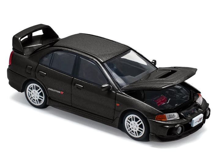 Mitsubishi Lancer Evolution IV RHD (Right Hand Drive) Pyrenees Black Pearl 1/64 Diecast Model Car by Pop Race-0
