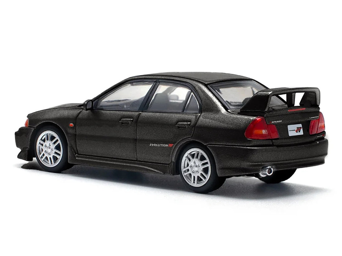 Mitsubishi Lancer Evolution IV RHD (Right Hand Drive) Pyrenees Black Pearl 1/64 Diecast Model Car by Pop Race-1