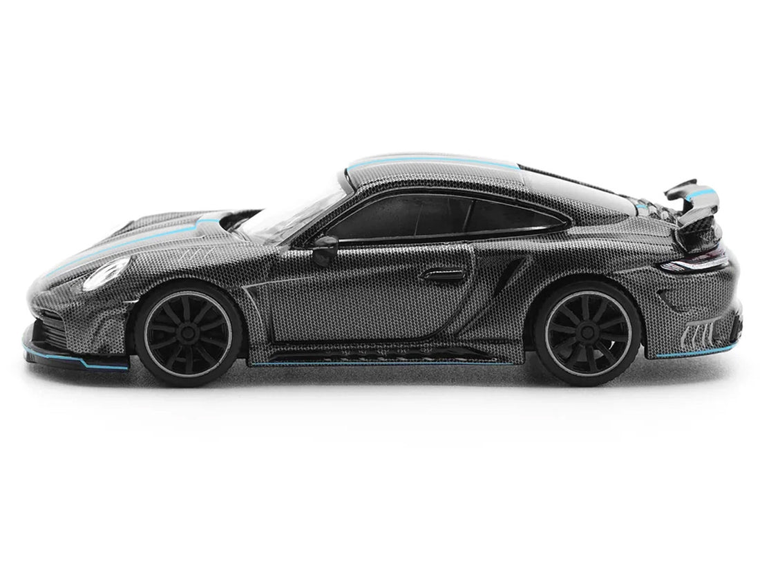 992 Stinger GTR Carbon Edition with Blue Stripe 1/64 Diecast Model Car by Pop Race-0