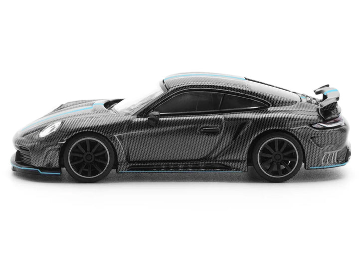 992 Stinger GTR Carbon Edition with Blue Stripe 1/64 Diecast Model Car by Pop Race-0