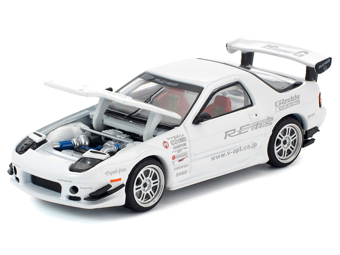 Mazda RX7 (FC3S) RE Amemiya RHD (Right Hand Drive) White 1/64 Diecast Model Car by Pop Race 3