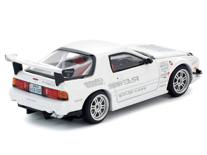 Mazda RX7 (FC3S) RE Amemiya RHD (Right Hand Drive) White 1/64 Diecast Model Car by Pop Race