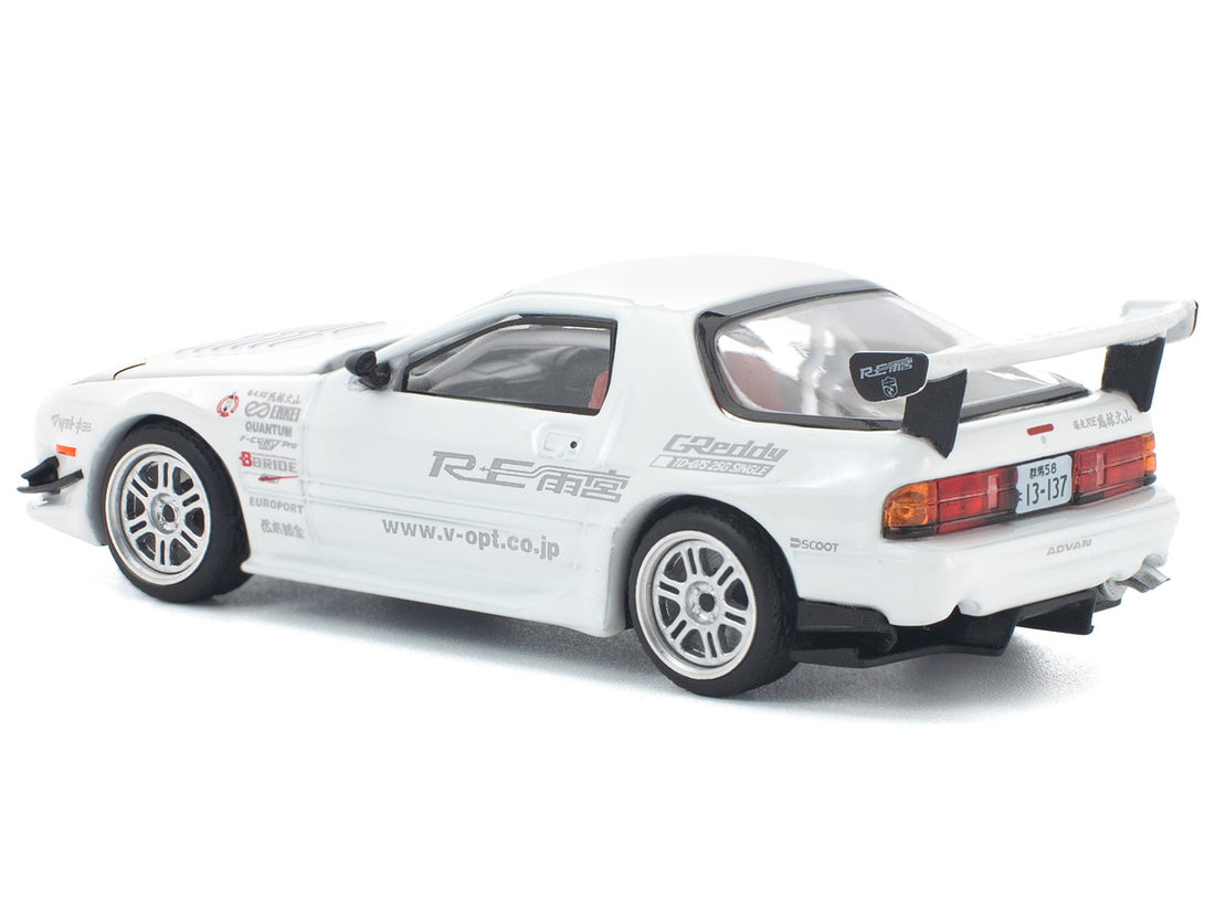 Mazda RX7 (FC3S) RE Amemiya RHD (Right Hand Drive) White 1/64 Diecast Model Car by Pop Race 4