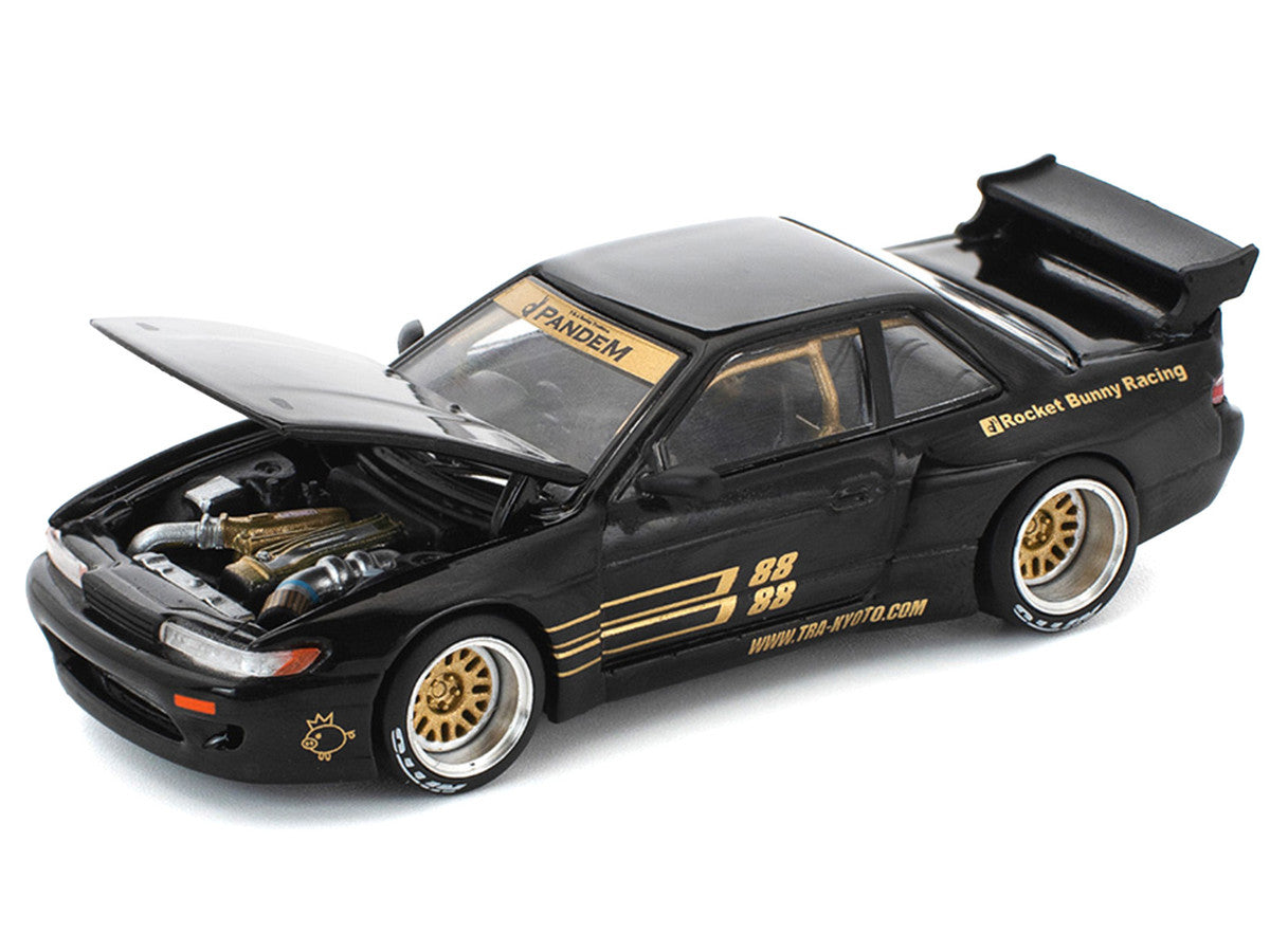 Pandem S13 RHD (Right Hand Drive) Black with Gold Accents 1/64 Diecast Model Car by Pop Race 3